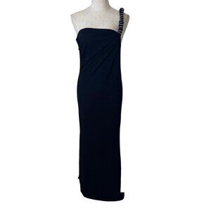 Janine of London Vintage 90s Maxi Dress Size Large One Shoulder Rhinestone New